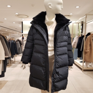 바바패션 아이잗바바 여성 토끼털 카라 구스 롱패딩_BLCE2PD23