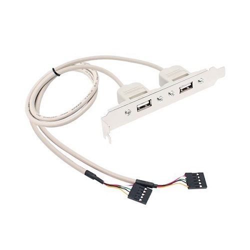 엠비에프 USB 2.0 2포트 확장 브라켓 (MBF-USB2P05, 0.5m)