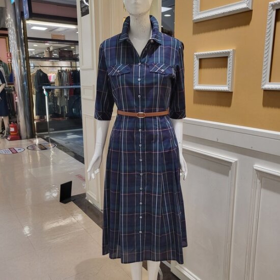 BCBG 커런트 체크 원피스 B4B4O636