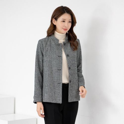 모슬린 엄마옷 잔체크 차이나 울모직 정장 자켓 5RTY12199 중년여성/50대/60대/70대/마담/빅사이즈/할머니옷/여자_이미지