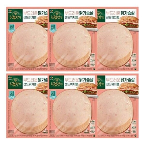 CJ제일제당 더 건강한 닭가슴살 샌드위치햄 90g (6개)_이미지