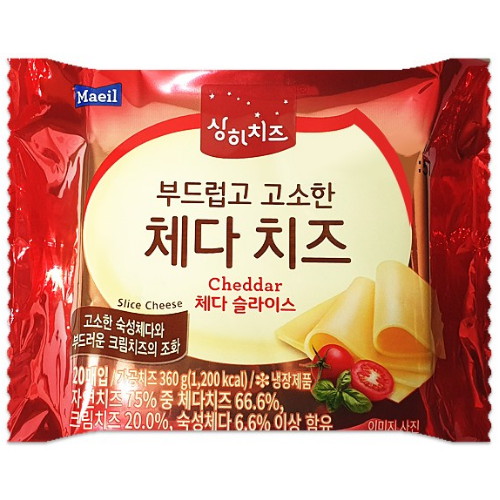 매일유업 상하치즈 부드럽고 고소한 체다치즈 20매입 360g