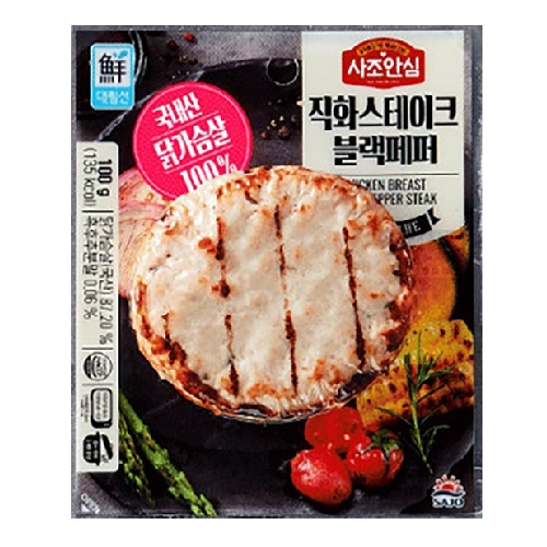 사조 사조안심 닭가슴살 직화스테이크 블랙페퍼 100g (3개)_이미지
