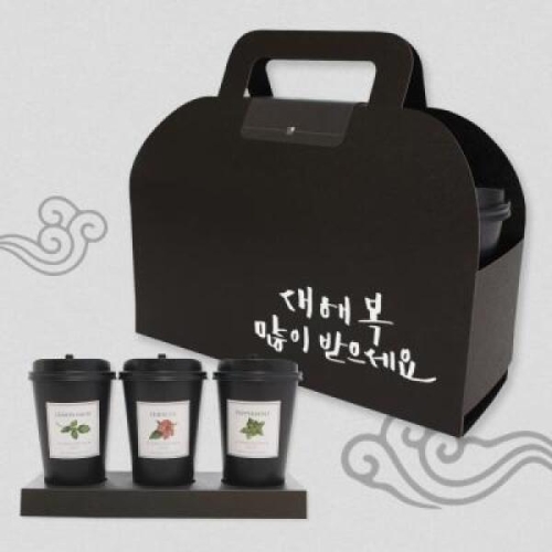 원에이엠 새해 선물 신년 메세지 모던 차세트 블랙 새해복많이