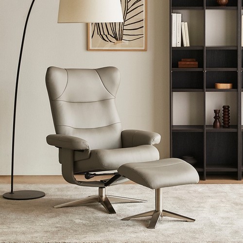 까사미아 NEW 옴므 천연가죽 리클라이너 1인용 (스툴포함)_이미지