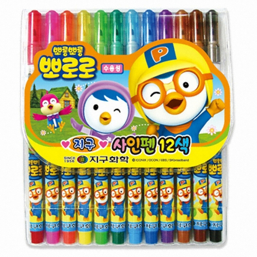 지구화학 뽀로로 사인펜 세트 (12색)_이미지