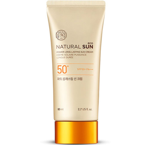 LG생활건강 더페이스샵 내추럴 선 에코 파워 롱래스팅 선크림 80ml (2개)