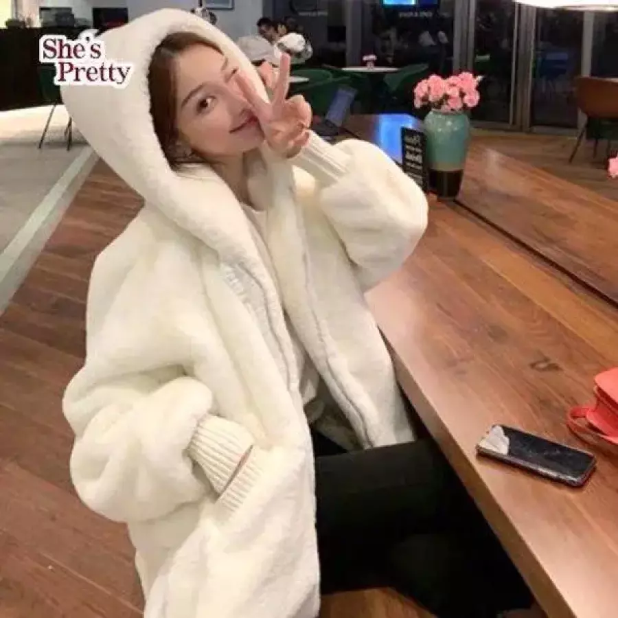 노블리스양털후드집업