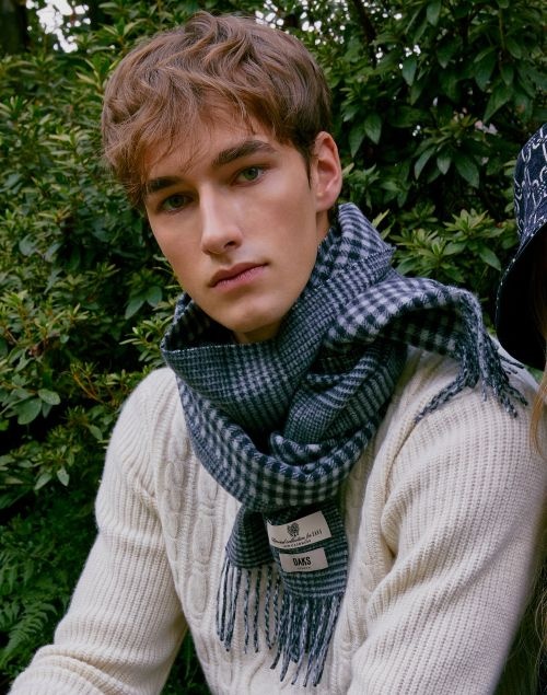 닥스 액세서리 DBMU5F841BK 캐시미어100 목도리 남녀공용 블랙 양면체크 캐시미어 머_이미지