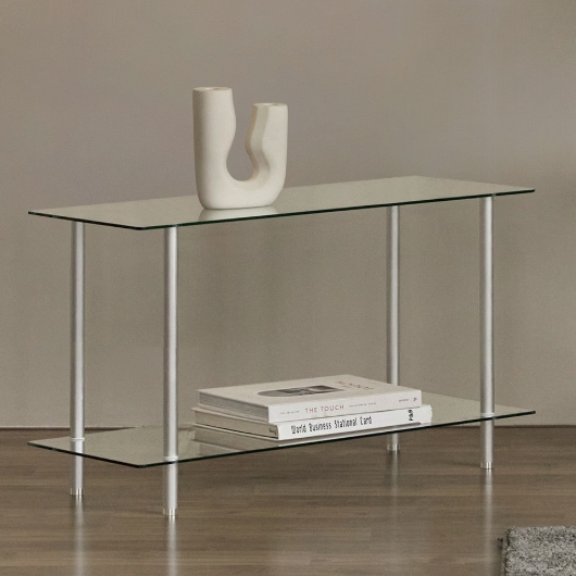 사월의가구 아일린 2단 강화유리 미드센츄리 모듈 선반 1000_이미지