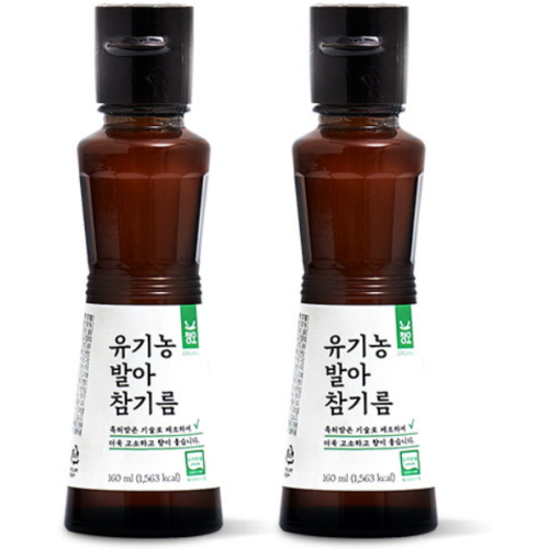 청오건강 유기농 발아 참기름 160ml (2개)_이미지