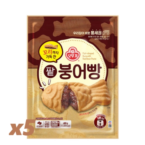 오뚜기 꼬리까지 가득 찬 팥붕어빵 480g (5개)_이미지