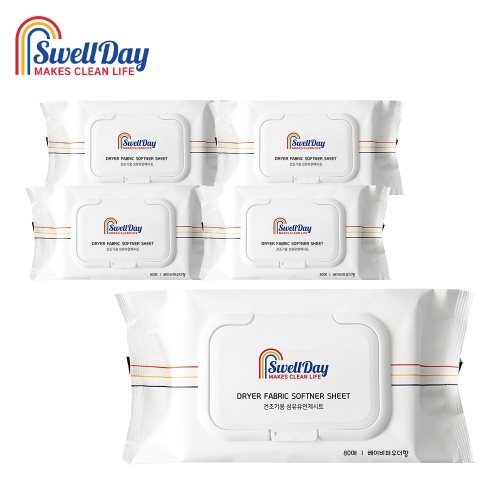 스웰데이 건조기용 시트 섬유유연제 쿨민트 80매 (6개)_이미지