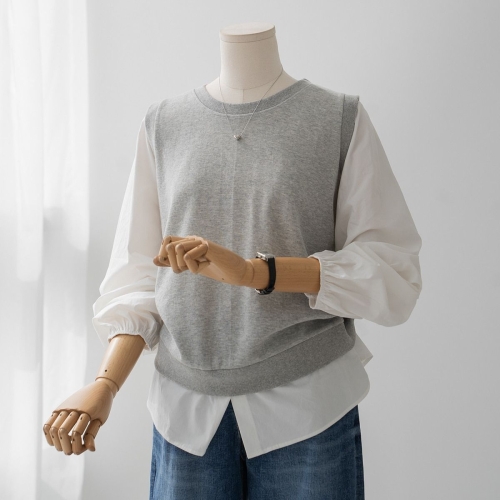 마담4060 리센 리센 로벤레이어드 데일리 여성 티셔츠-RLTE2510041