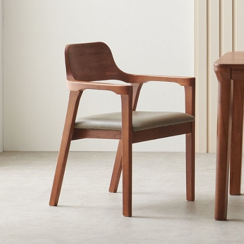 라로퍼니처 보스턴 참죽나무 원목 식탁 의자 (2개)_이미지