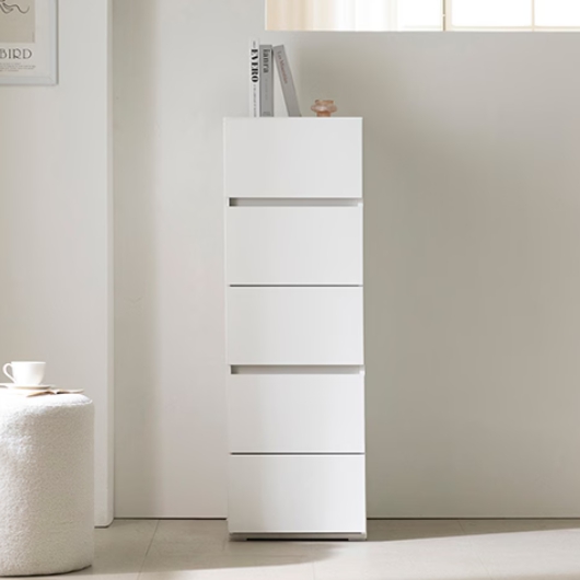 라자가구  밀크 E0등급 속깊은 5단 서랍장 400