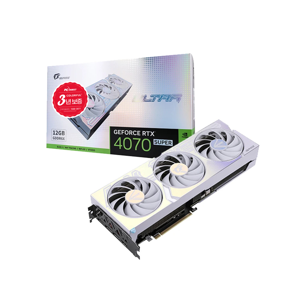 COLORFUL iGame 지포스 RTX 4070 SUPER ULTRA OC D6X 12GB White 피씨디렉트_이미지