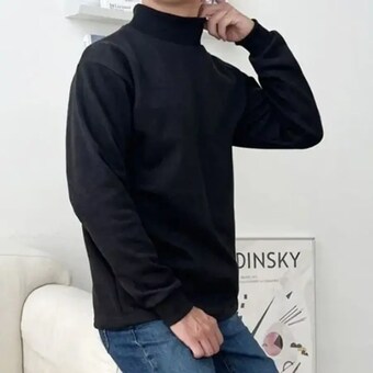 <b>남성</b> 목폴라티 남자 기모 반목티 <b>터틀</b><b>넥</b> 티셔츠 3색 WFHUNW4