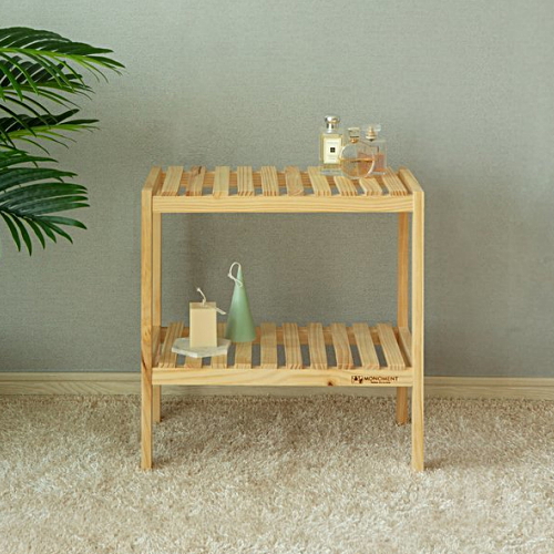 헤이케일라 원목 다용도 2단 선반 500