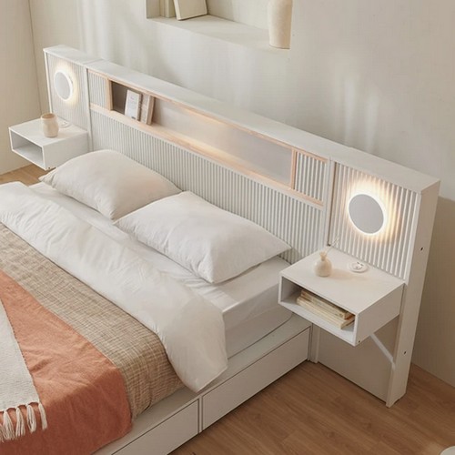 BIF보루네오 호텔라인 KC755 편백침대 SS+사이드패널2개 (매트별도)_이미지