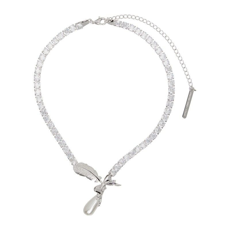 슈슈 Shushu Tong YVMIN 티어드롭 지르콘 페더 네크리스 252901F023007