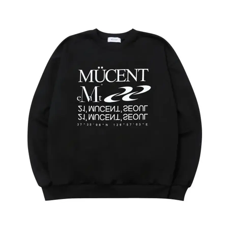 무센트 MUCENT 에센셜 레터링 루즈핏 롱슬리브 맨투맨 남녀공용 P00000OC 256941_이미지