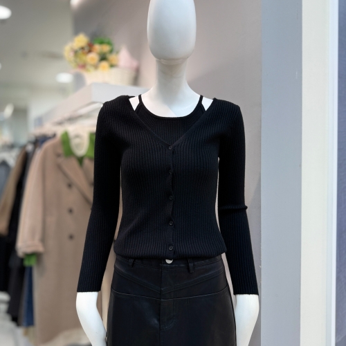 바바패션 더틸버리 슬림 골지 레어어드 니트가디건 MTS2N1CD601_DG_이미지