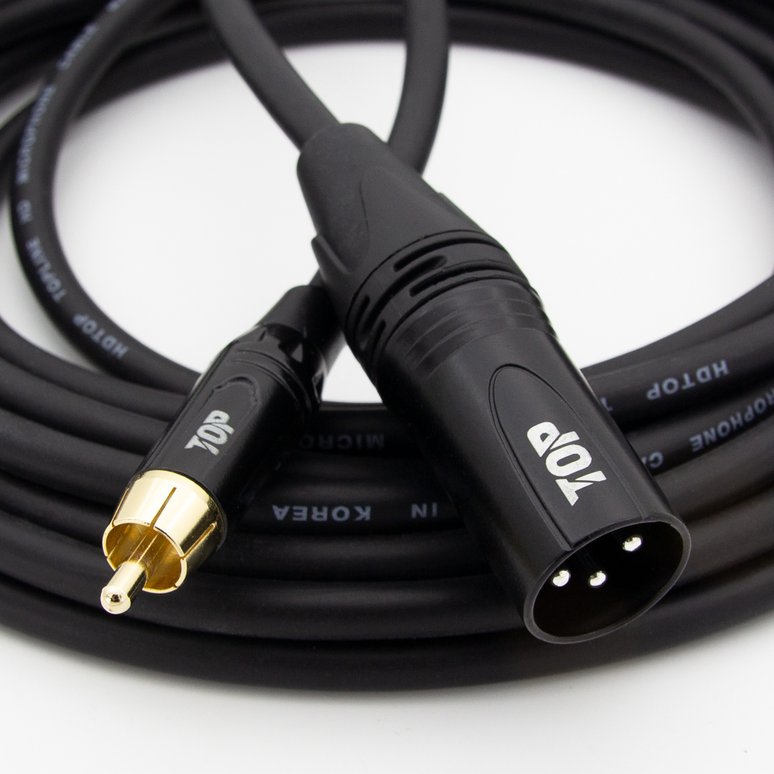 탑라인에이치디 HDTOP RCA 수 to XLR 수 케이블 블랙 (1.5m, HT-TP5402)_이미지