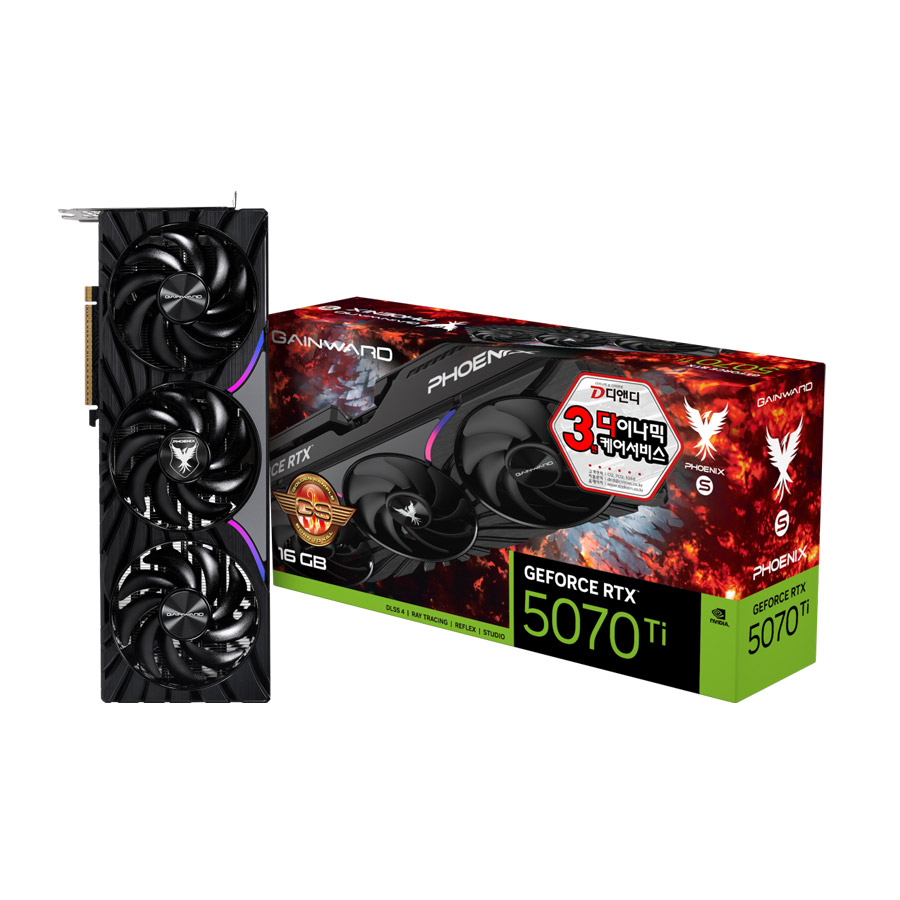 GAINWARD 지포스 RTX 5070 Ti 피닉스-S GS OC D7 16GB이미지입니다. 누르면 해당 게시물로 새창이동합니다.