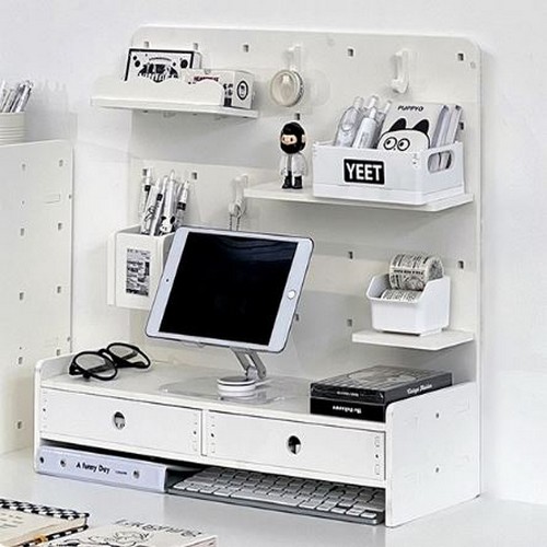 루시아이 타공보드 오거나이저 책상 선반 서랍형 A타입이미지입니다. 누르면 해당 게시물로 새창이동합니다.