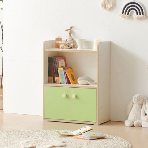 파로마 버들 3단 2도어 수납 책장 600