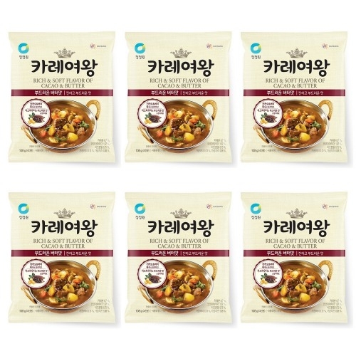 대상 청정원 카레여왕 부드러운버터맛 108g (6개)_이미지