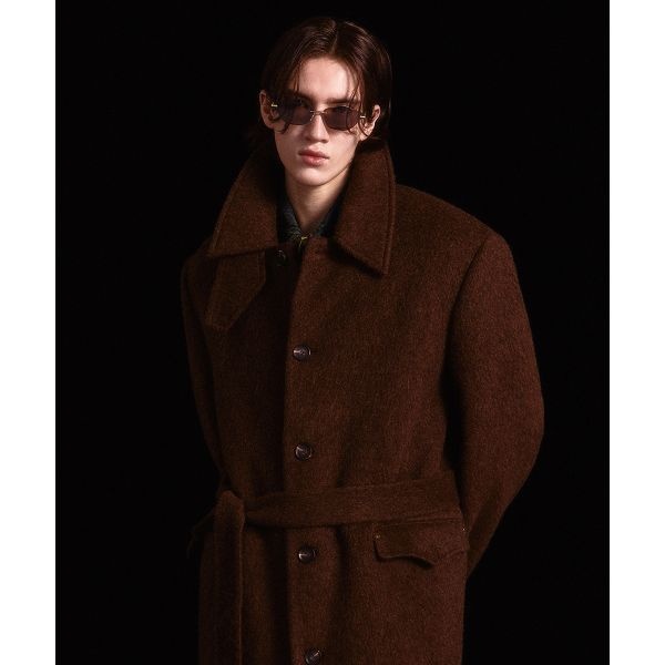 ����Ƽ�� WESLEYHYU N Monterra handmade wool balmacaan coat brown WH5B2C1030BR..