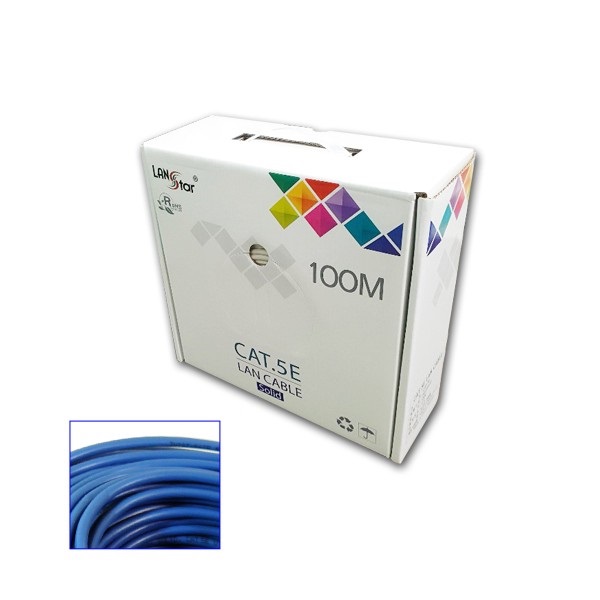 라인업시스템 LANSTAR LS-5UTP CAT.5e UTP 랜케이블 박스 (100m, LS-5UTP-100MBL)_이미지