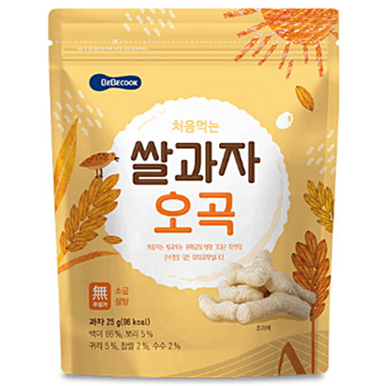 베베쿡 처음먹는 쌀과자 오곡 25g (1개)_이미지