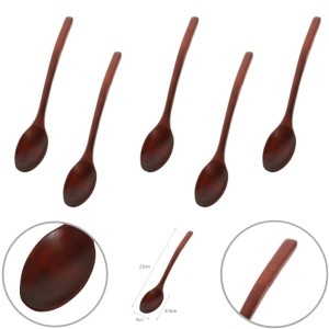 숟가락 5P 옻칠 원목 우드 식기 숫가락 수저 스푼 스픈 커트러리