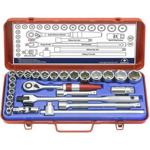 지니어스 1/2인치 핸드소켓세트 GS-427MX (27pcs)_이미지