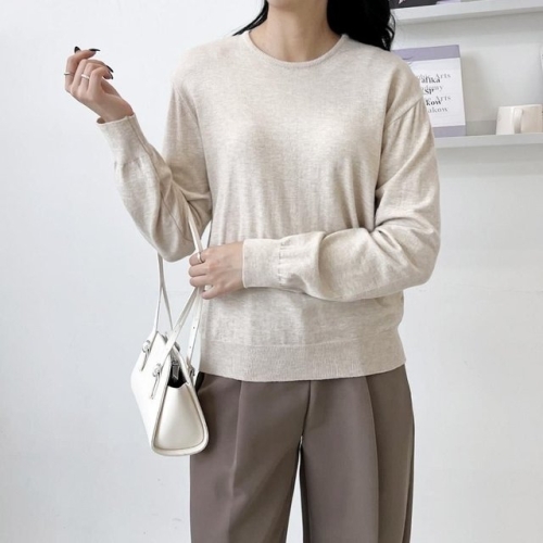 터틀넥 여자니트티 니트 루즈핏 모임 브이넥 티 WF1B2C0