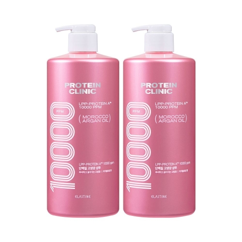 LG생활건강 엘라스틴 프로틴클리닉 10000 단백질 고영양 샴푸 피치블로썸향 1000ml (2개)_이미지