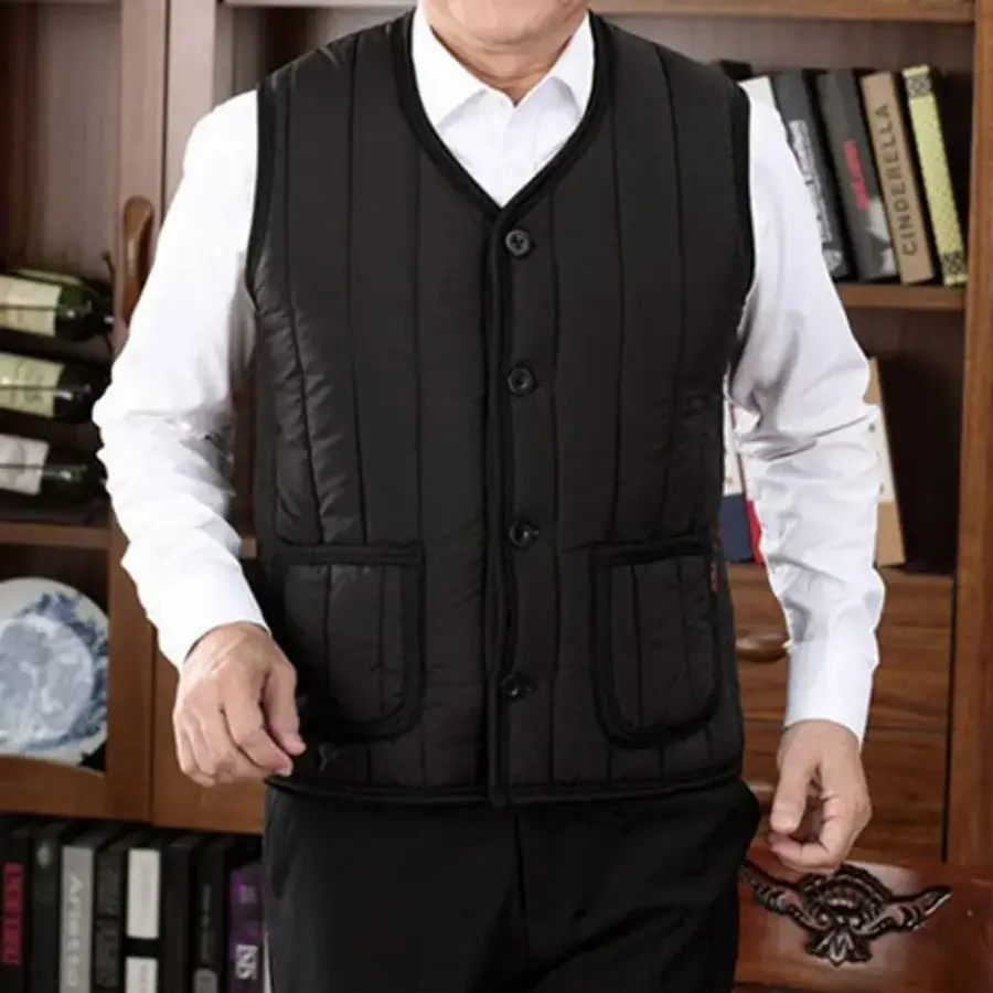겨울 기모조끼 남자 방한 보온 발열 브이넥 정장 베스트 패딩 조끼 3130997