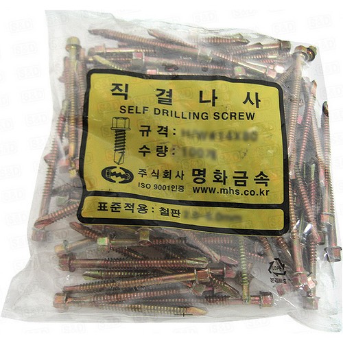 명화금속 육각 직결 스크류볼트 판넬용 14 x 65mm (100개)