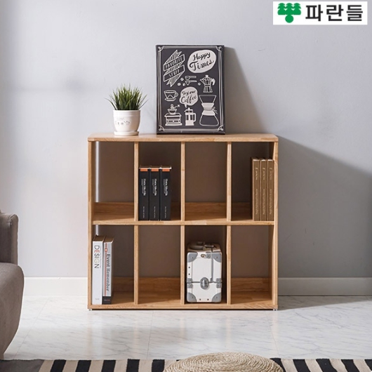 UV코팅 고무나무원목 2단 책장 800