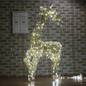 XTS3545-140cm LED 골드 반짝이 사슴 장식 특대