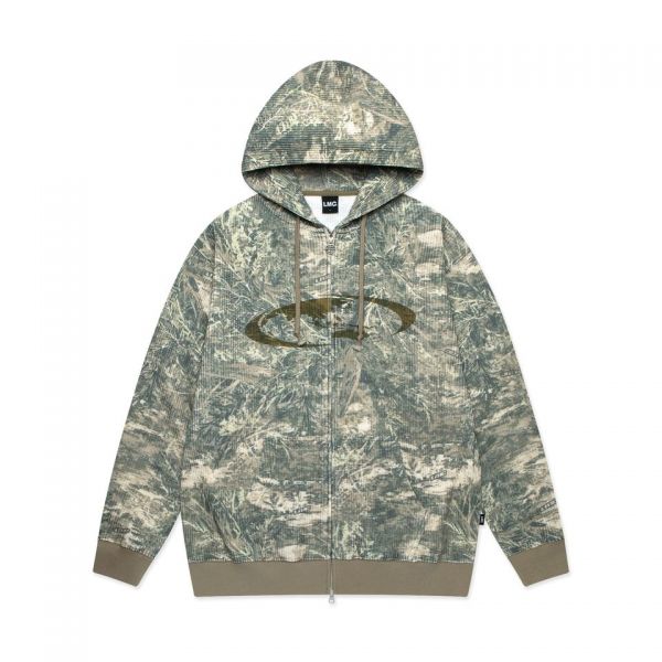 엘엠씨 OVAL GLOBE WAFFLE ZIP-UP HOODIE multi 323846