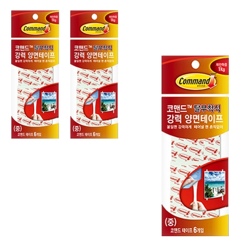 코맨드 리필테이프 중형 6입 화이트 3개입