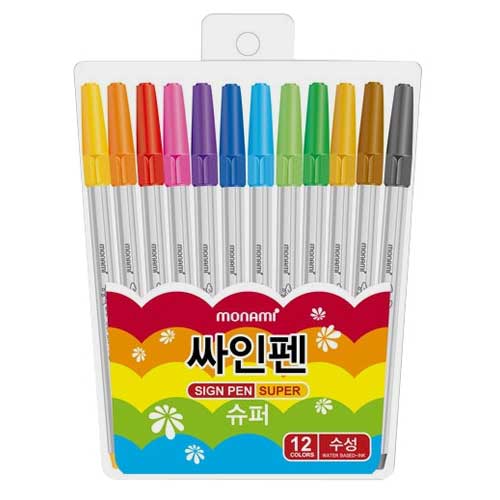모나미 슈퍼 사인펜 세트 (12색)
