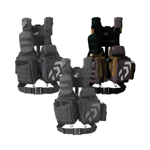 다이와 벤치 쿨 개임 낚시 조끼 루어포켓 파우치 보틀 텀블러홀더 DF-6122 black