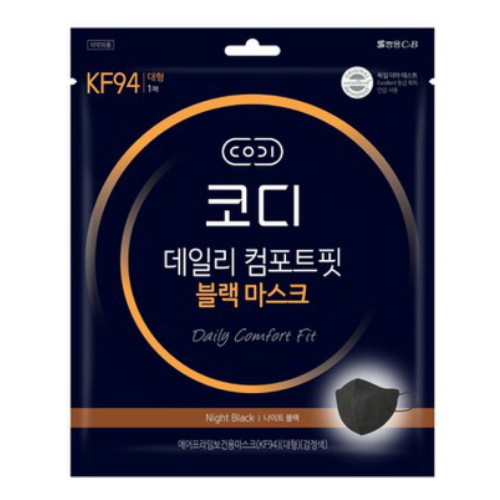 데일리 컴포트핏 KF94 대형 블랙