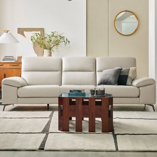 드로우 천연가죽 소파 3.5인용