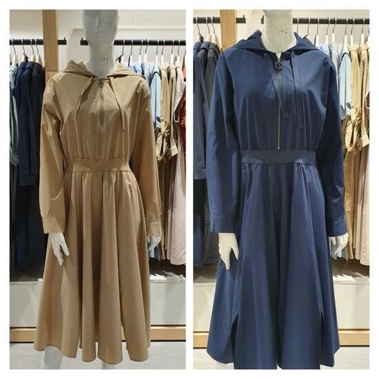 비지트인뉴욕 반오픈 후드 플레어 원피스 VY3OP1D